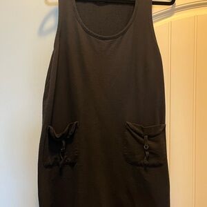 Black Sleeveless Dress with Pockets